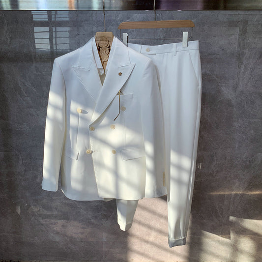 White Double-breasted Blazer