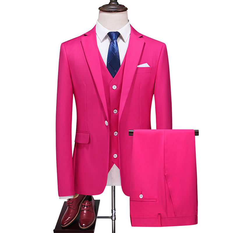 Three-piece suit solid color