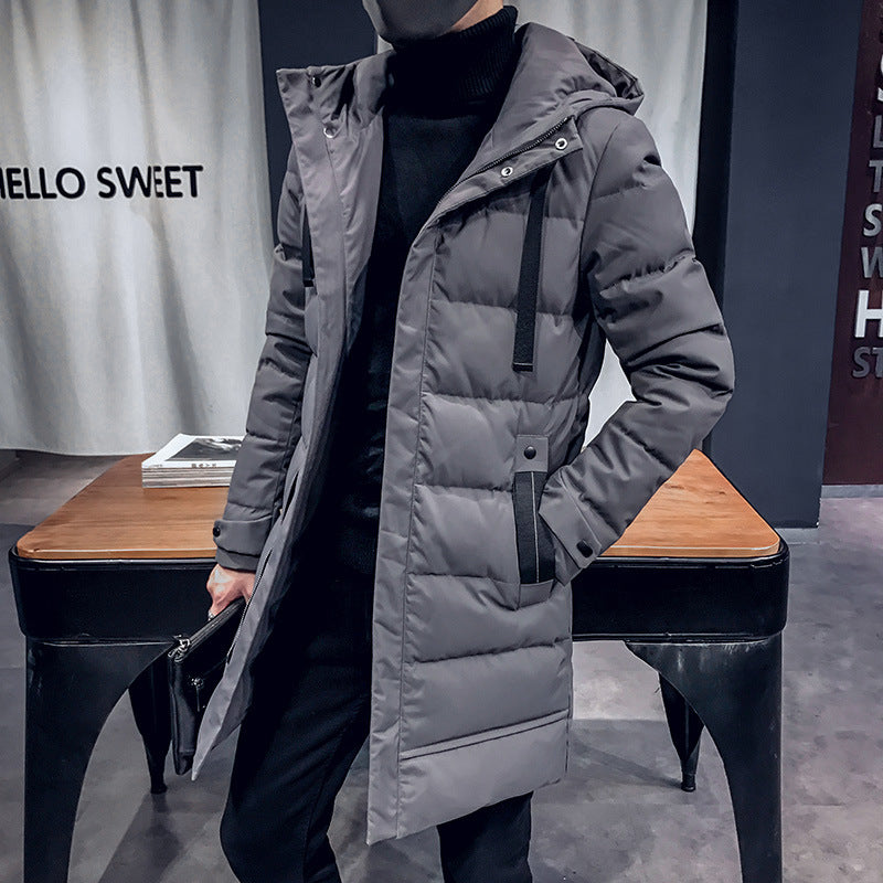 Winter Mid-Length Hooded Padded Men's Padded Jacket