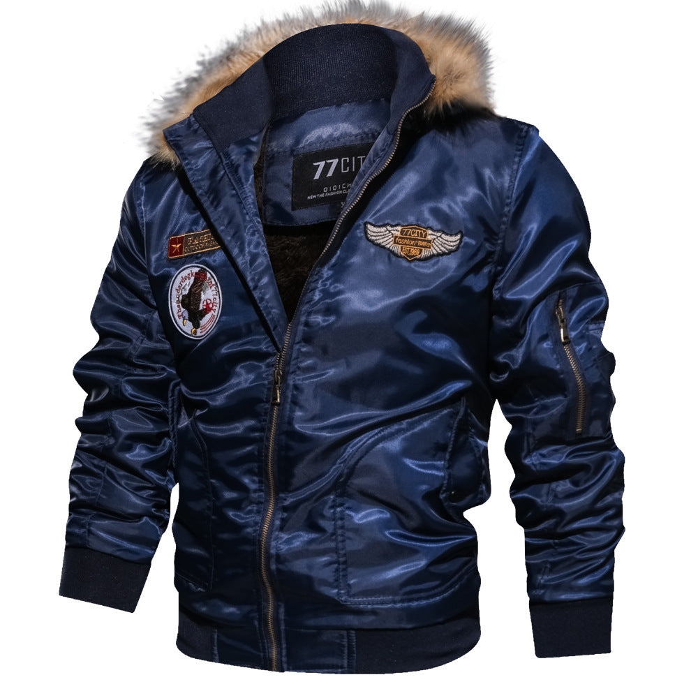 Men's Winter Flight Jacket Thickened Cotton Coat Air Force