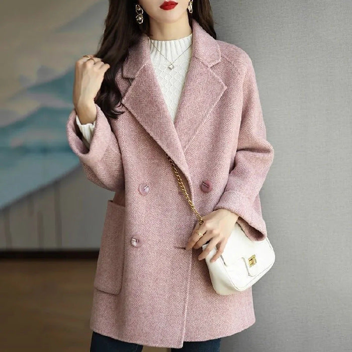 Women's Fashion New Woolen Mid-length Coat