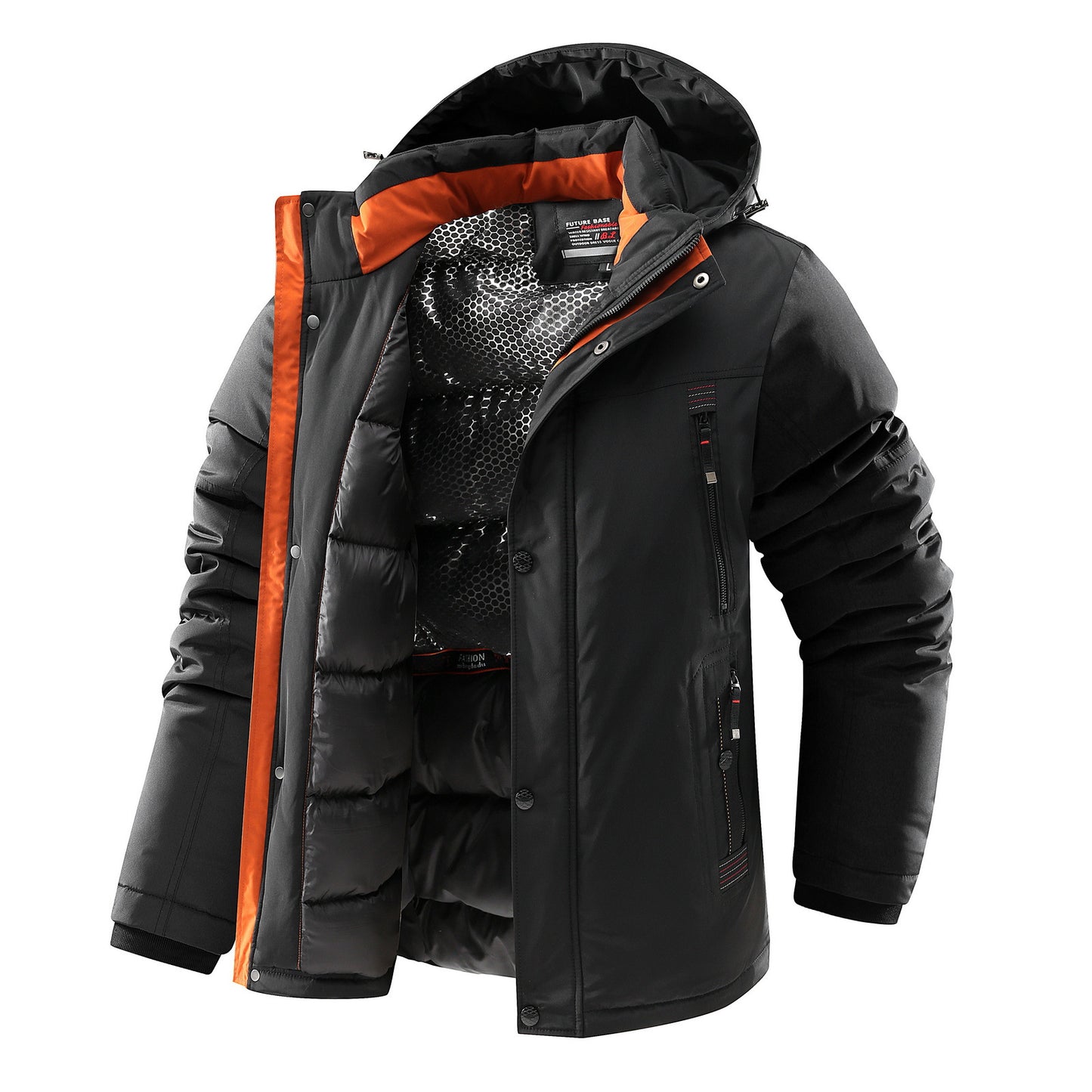 Men's Mid-length Cotton-padded Clothes Thickened Cold-resistant Warm Fleece Padded Coat Cotton-padded Clothes