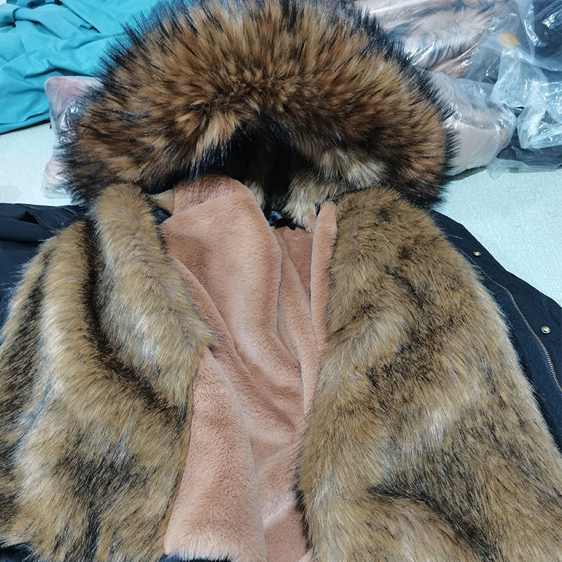 New Style Fur Coat Mid-Length Imitation Fur Raccoon