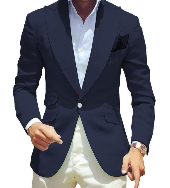 Men's Pure Color Suit Jacket Simple Temperament