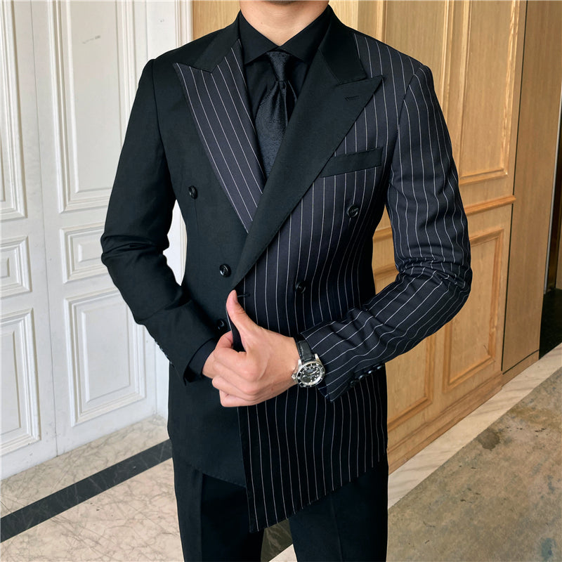 Striped Double Breasted Suit Men