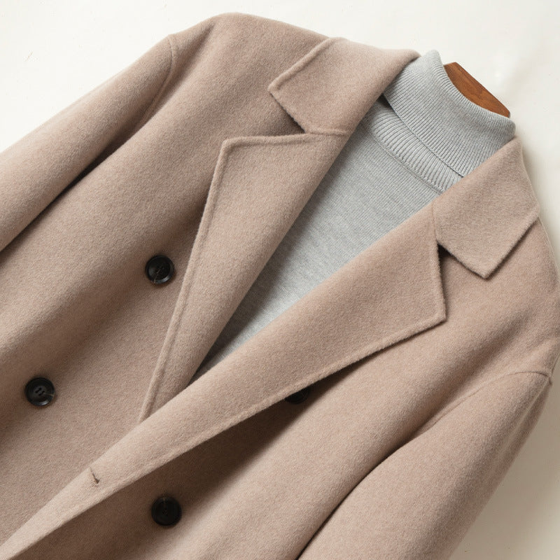 Men's Suit Collar Double Sided Wool Coat