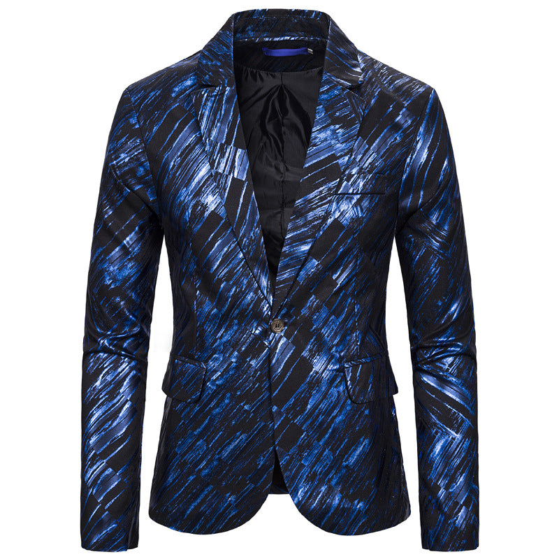 Fashion Print European Size Single-breasted Men's Suits