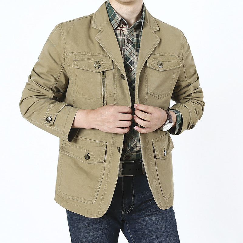 Solid Color Thickened Small Suit Men's Jacket