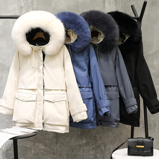 Fur collar down jacket