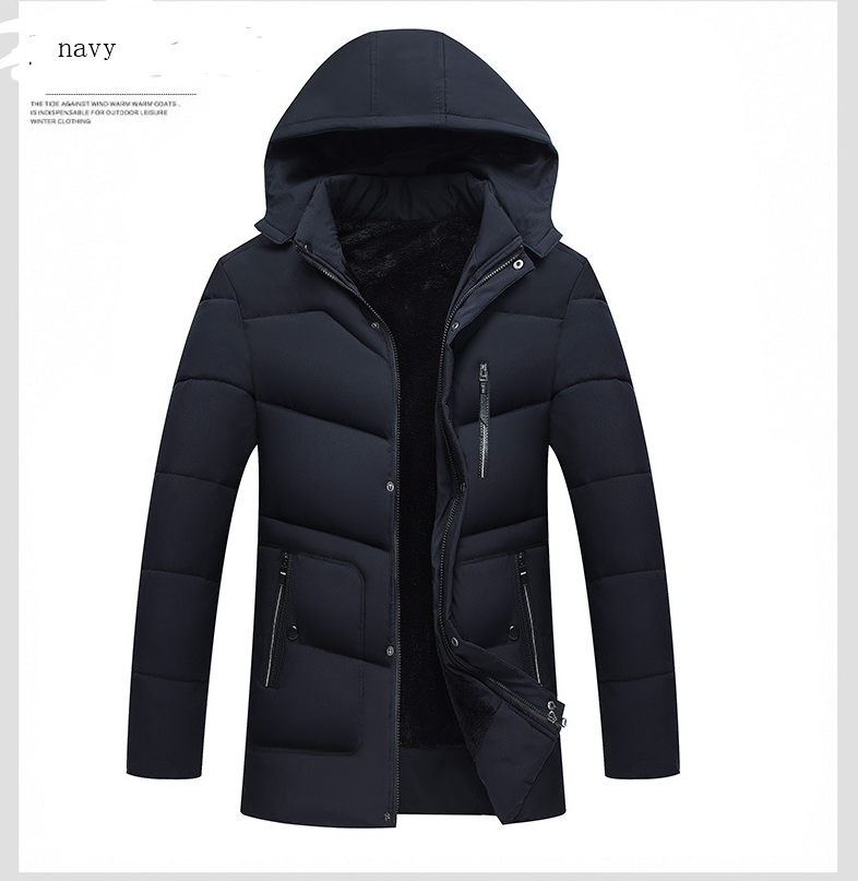 Warm thick cotton coat men's cotton hooded jacket