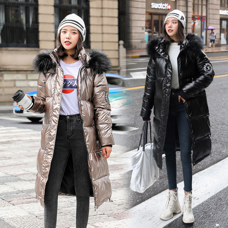 Slim and Thin Korean Style Long knee-length Down Padded jacket
