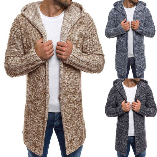 Mens Hoode Trench Cardigan Blouse Outwear Padded Down Winter