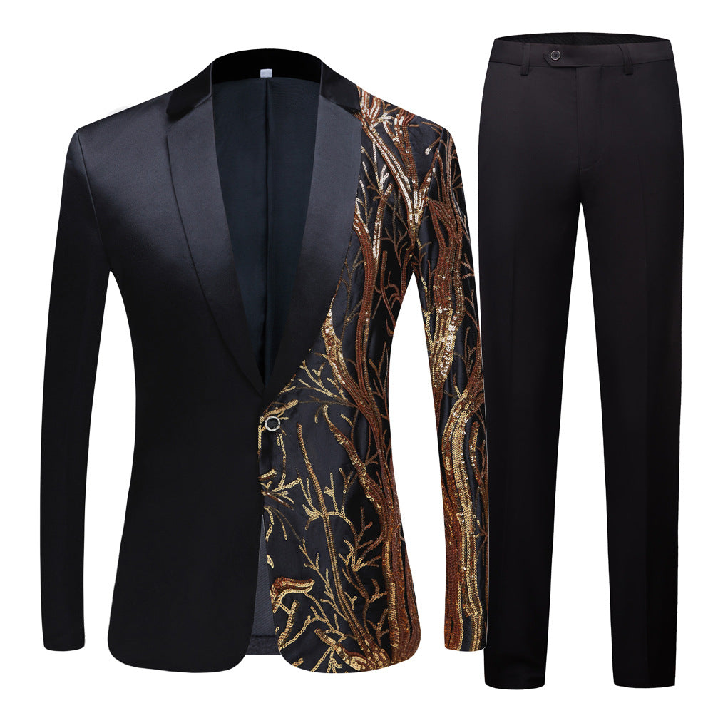 Men's Embroidered Sequin Suit