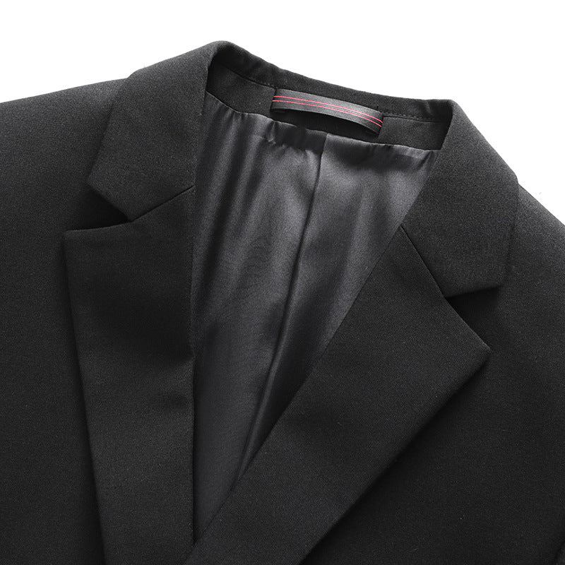 Slim Black One-button Small Suit Men's Singles Jacket