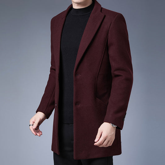 Men's Jacket With Wool Lapel Collar