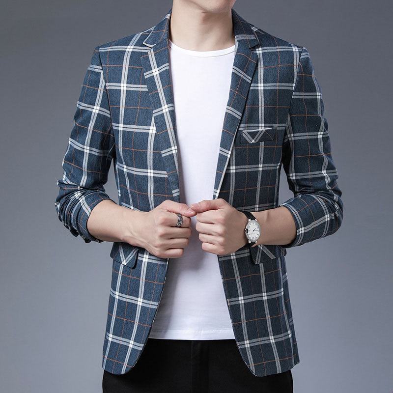 Slim Korean Men's Knitted Suit