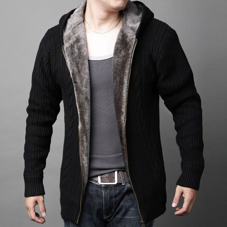 Men's Knitted Cardigan With Zipper Top