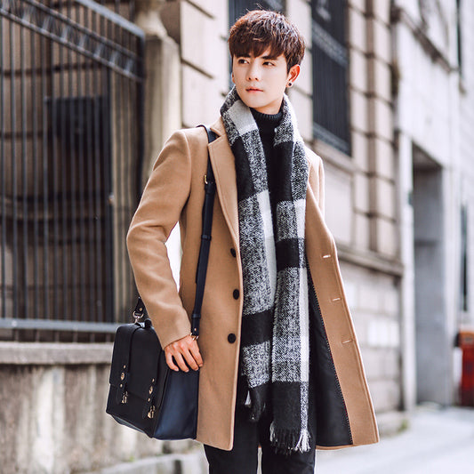 Men's wool coat Korean version slim