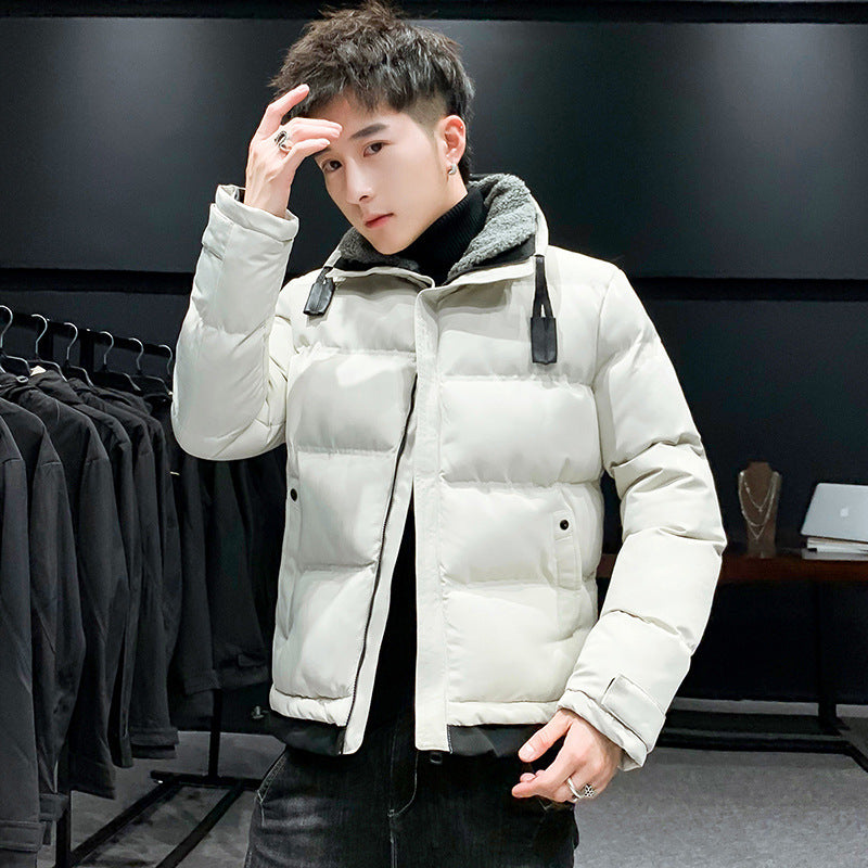 Men's hooded thickened youth Korean bread jacket