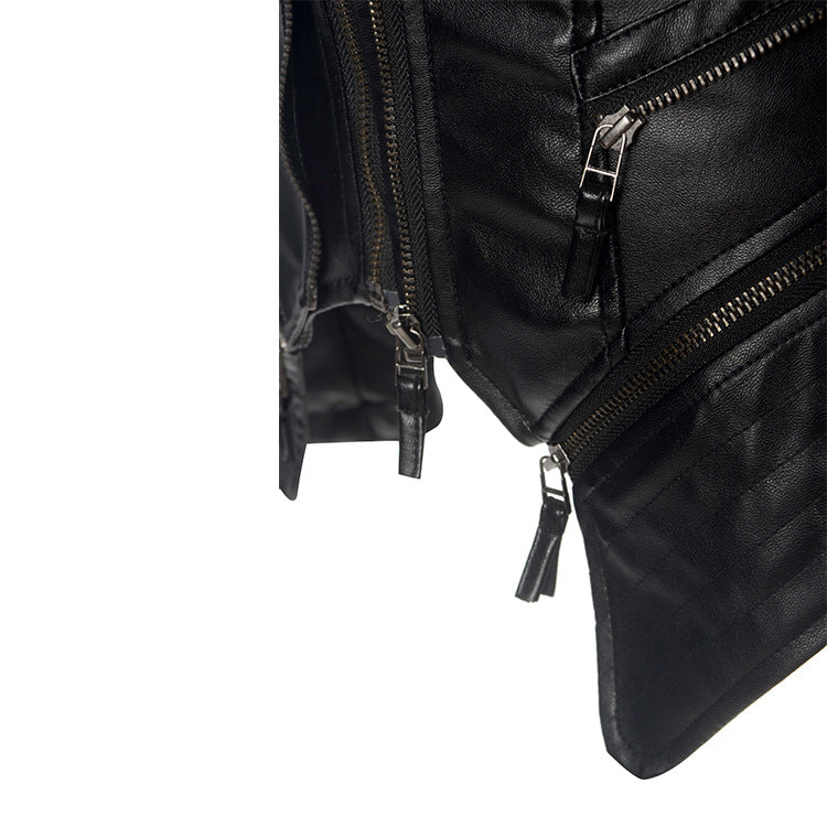 Slim locomotive trend leather jacket