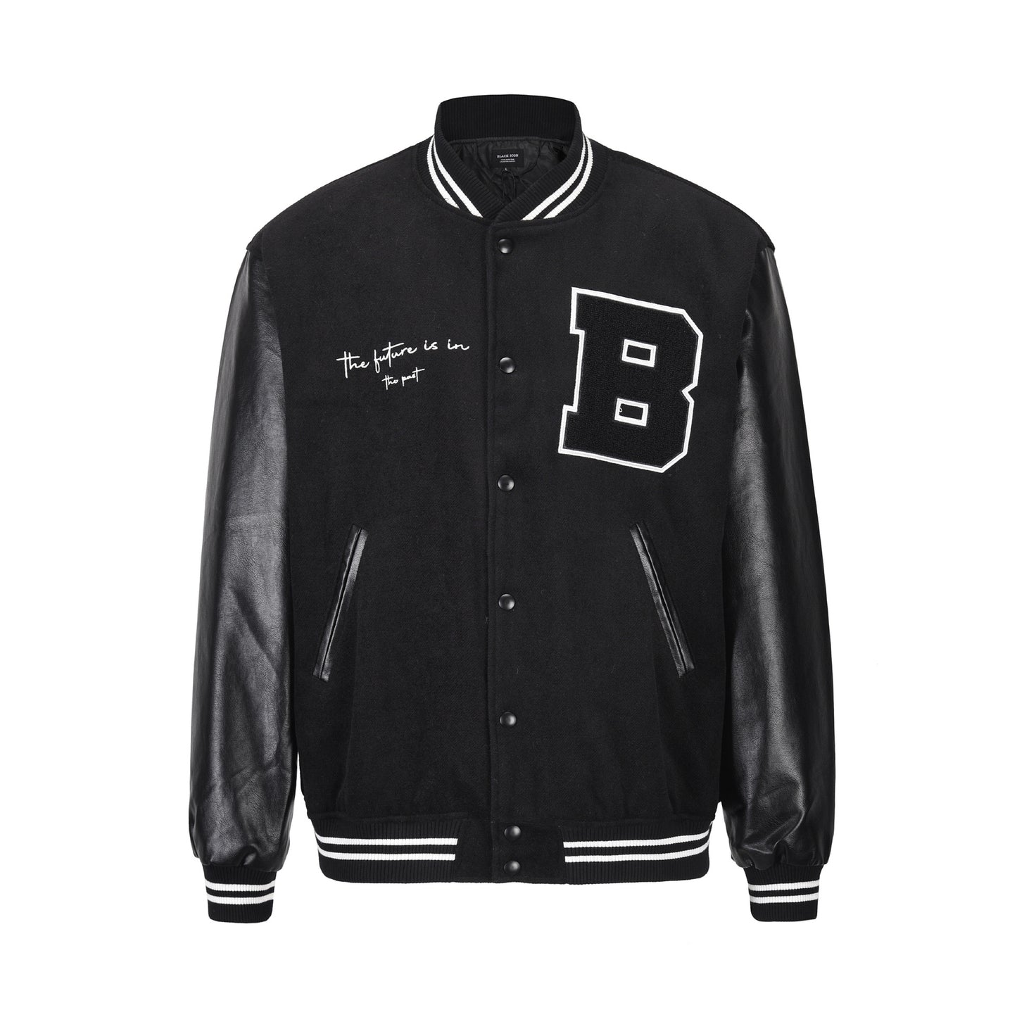 Letter Embroidery Baseball Uniform Street Hip-hop Woolen Jacket