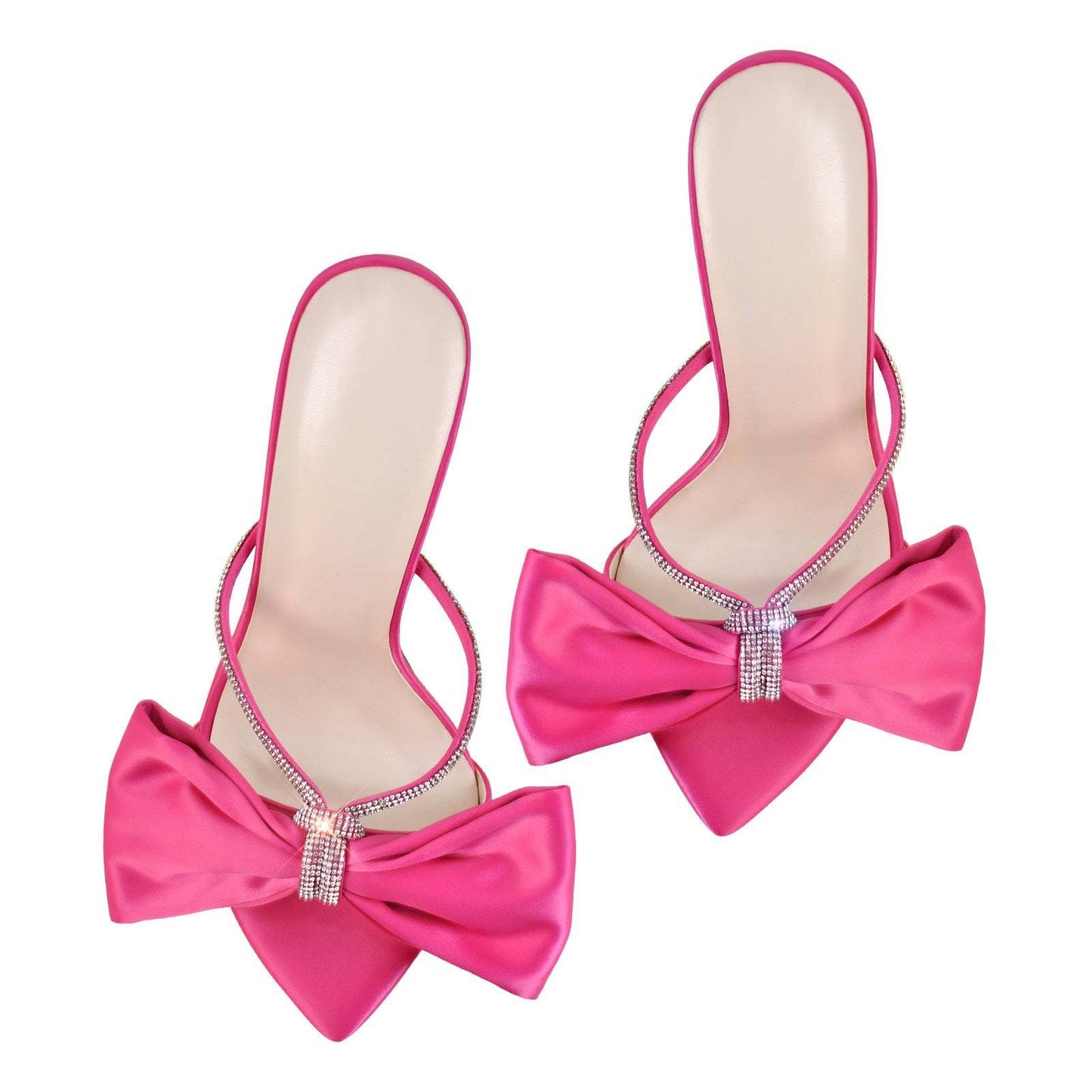 Large Pointed Bow Sexy and Fashionable Womens High Heel Sandals