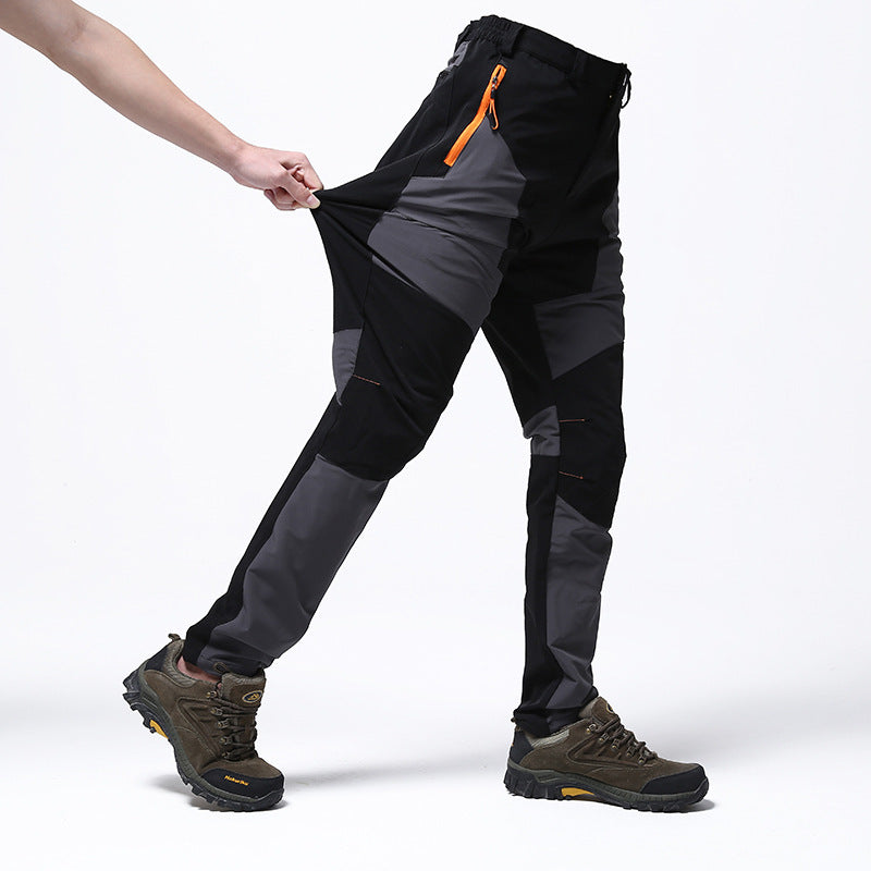 Stretch Trousers Men's Windproof Waterproof Wear-resistant Pants Stitching Hiking Pants