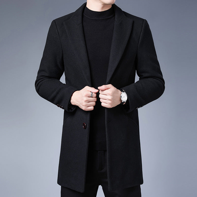 Men's Jacket With Wool Lapel Collar