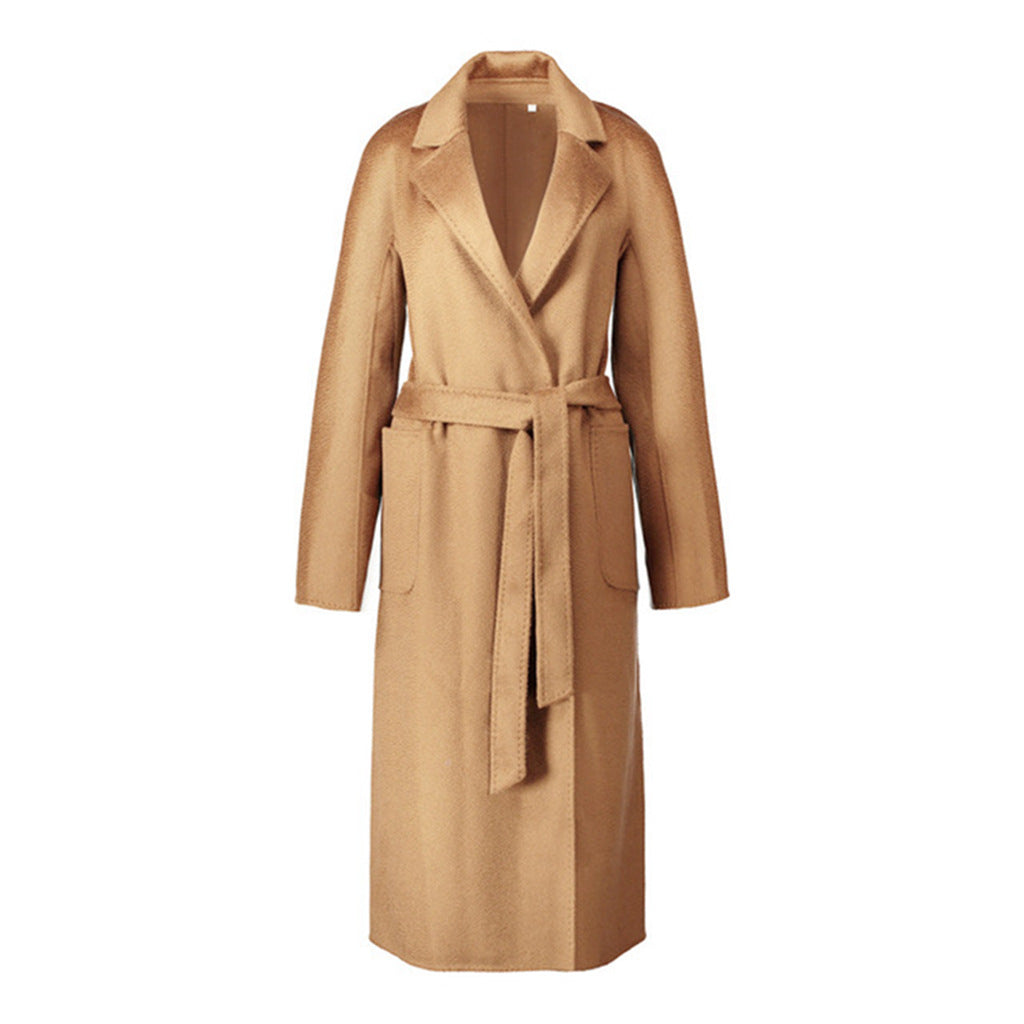 Water Ripple Double-faced Cashmere Bathrobe Trench Coat