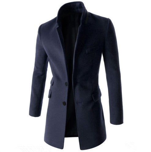 Slim-fit Woolen Jacket Men's Three-dimensional Slim-fit Tailoring Design Windbreaker