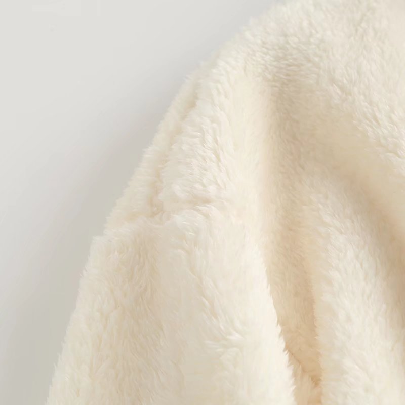 Women's Plush Fleece Zip-Up Jacket Long Sleeve