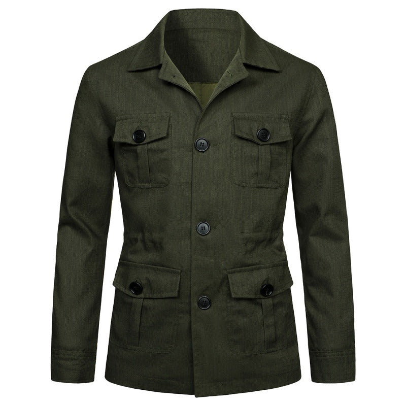 Spring Men's Multi-pocket Work Coat