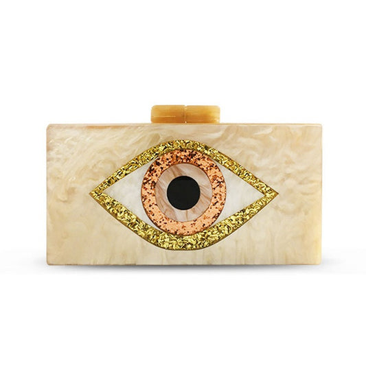 Women's Bag Devil's Eye Acrylic Dinner Bag Eye Splicing Party Handbag One Shoulder Box Bag