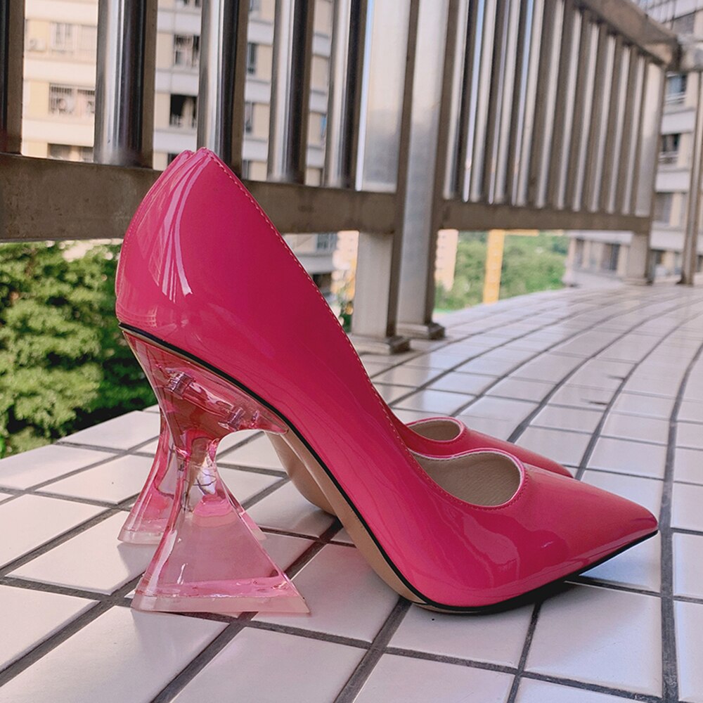 Thick Hoof High Heels Pumps Pointed Toe Model Show Party Wedding Work Office Lady Drag Queen Gay Cosplay Unisex Single Shoes