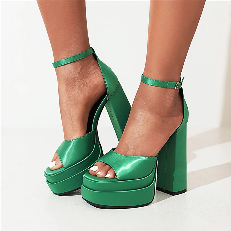 processing time:3-5 days after placing orders--Women Sandals Summer Fashion Sexy Platforms Thick High Heels Ankle Strap Shoes Woman Wedding Party Prom Night Club Pumps