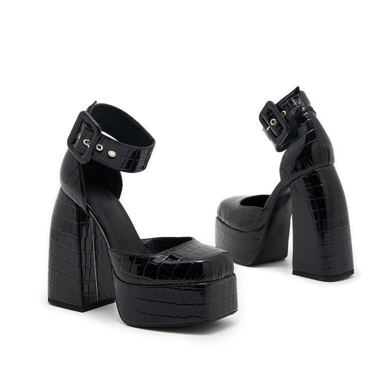 High Heel Hollow Sandals Platform Single Shoes