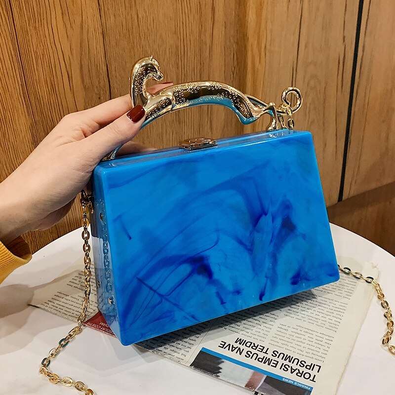 Acrylic Box Handbags for Women New Color Fashion Evening Square Bag Female Unusual High Quality Luxury Shoulder Bag Woman