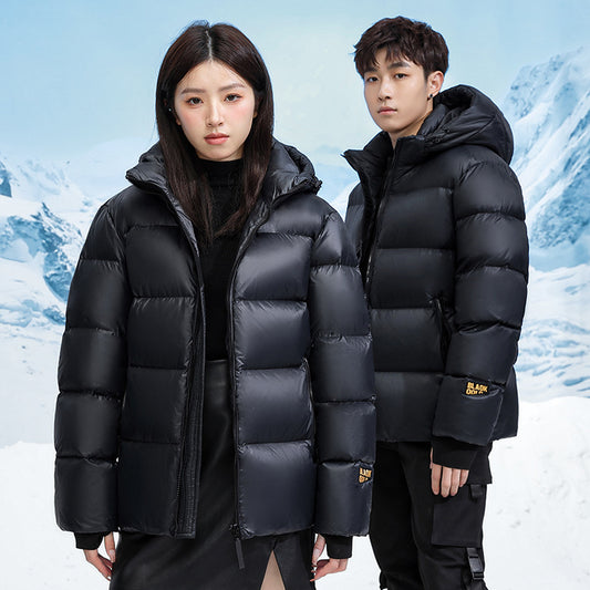 Winter Black Gold Down Jacket Couple Style