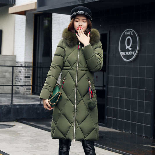 Winter Women's Clothing Korean Style Cotton-padded Overknee Lengthened