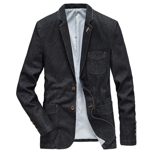 Handsome Slim Suit Spring And Autumn Denim Jacket Business Casual