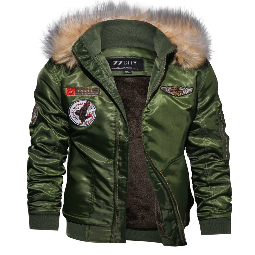 Herren Winter Fliegerjacke Verdickter Baumwollmantel Air Force