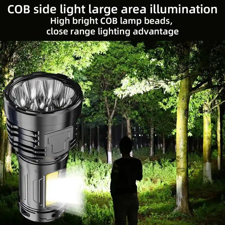 Super Bright Led Torch Light Flashlight Outdoor 30W, USB Rechargeable 1500mAh Led Torch, Mini Flashlight Home Emergency Light