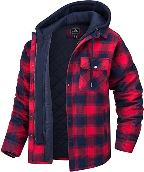 Men's Thick Padded Long Sleeves Loose Plaid