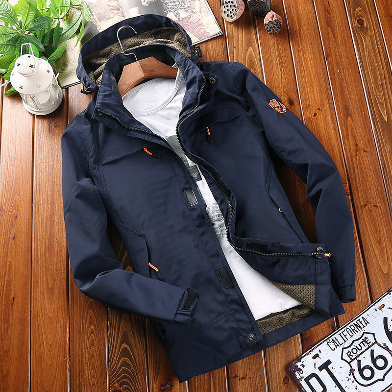Men's Thin Waterproof Windbreaker Jacket In Outdoor Net