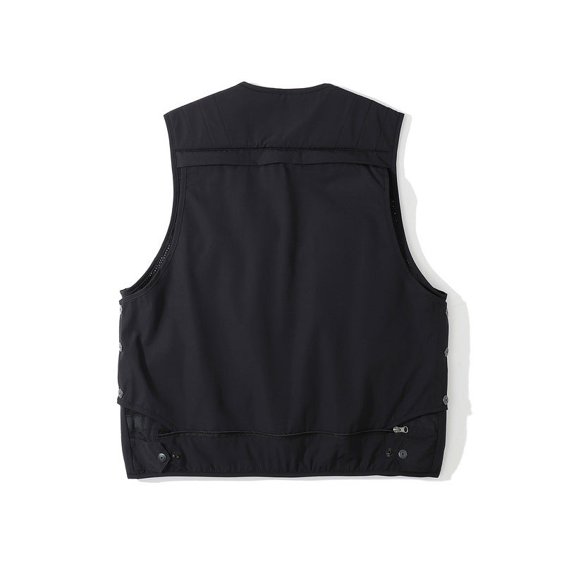 Men's Tactical Vest Folded Through Street Shooting Hip Hop Three-dimensional Multi-pocket