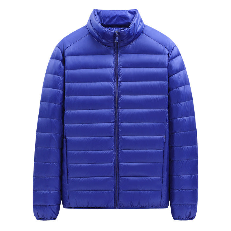 New Style Men's Down Jacket Solid Color Stand Collar Light