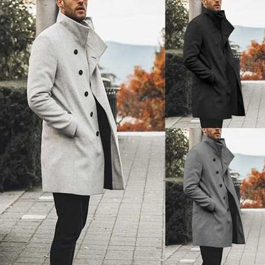 Men's Stand Collar Casual Trent coat