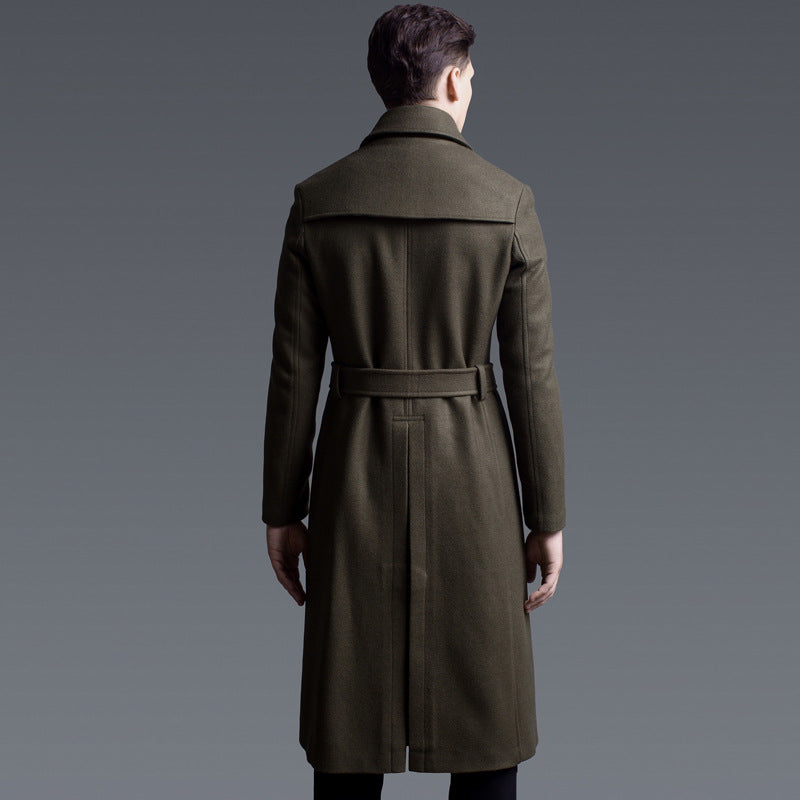 Men's Super Long Woolen Overcoat