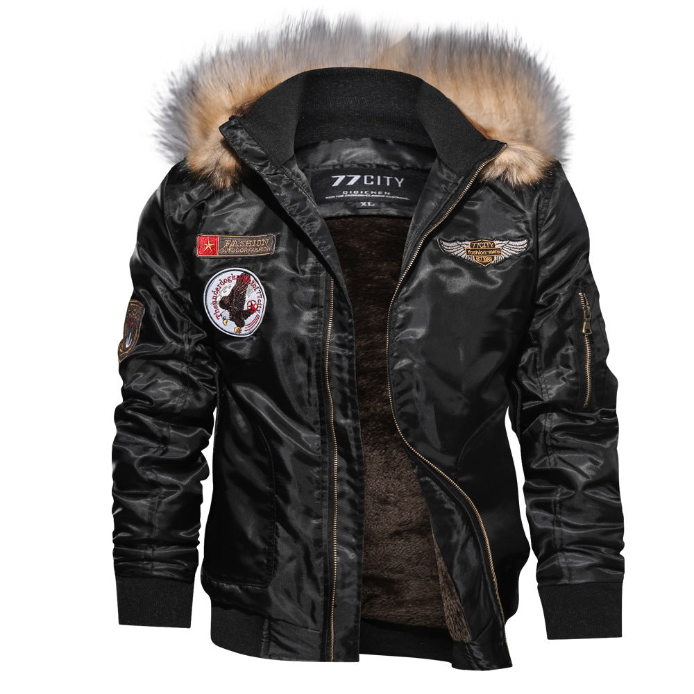 Herren Winter Fliegerjacke Verdickter Baumwollmantel Air Force