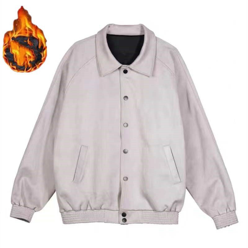 Suede Wire Jacket Button Down Baseball Jersey